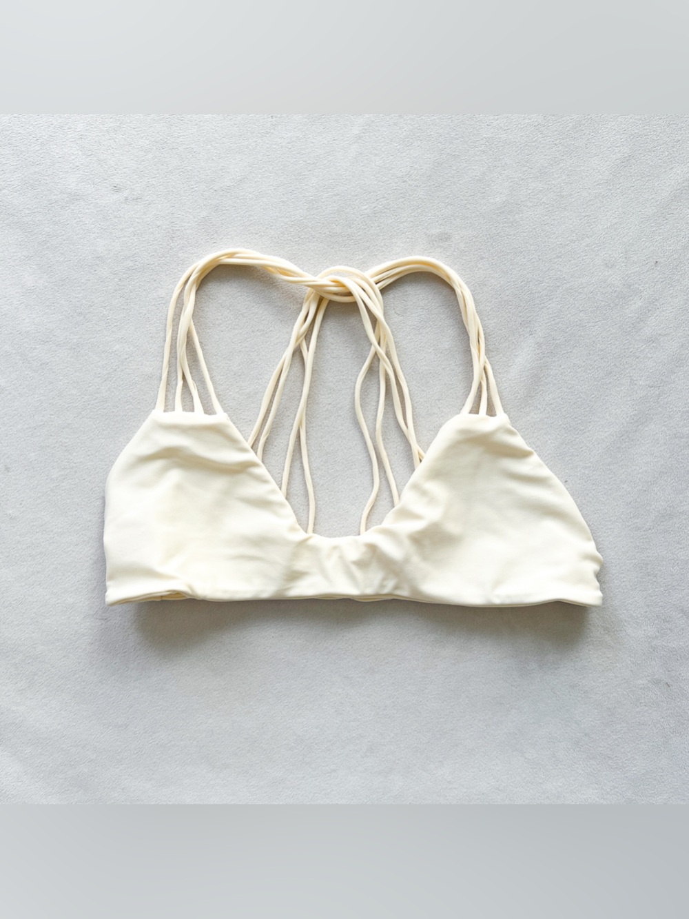 Mikoh Cream Strappy Bikini Top
